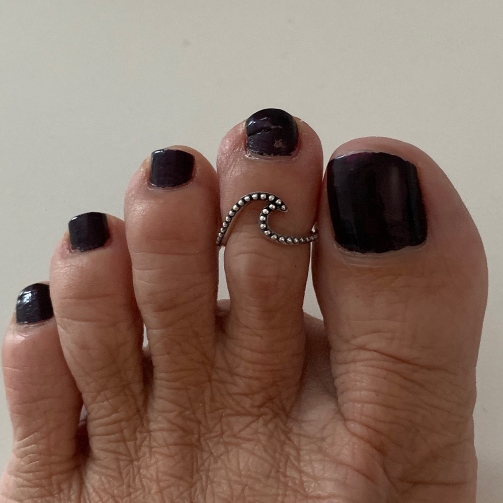 Sterling Silver Wave Toe Ring, Silver Ring - image 7